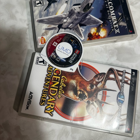 PSP bundle with 3 games! Ace combat X, cabella’s, and Star Wars - Picture 4 of 6